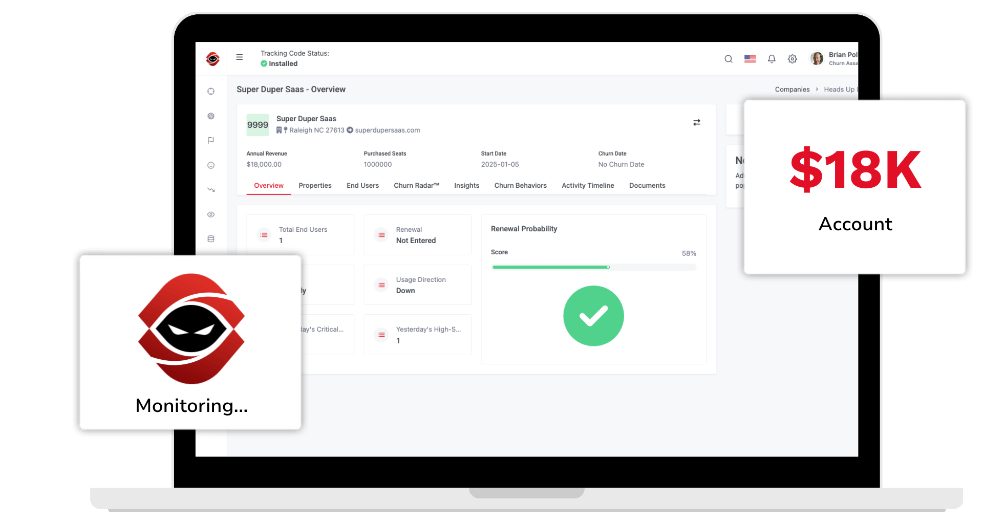 Customer Health Screen in Churn Assassin